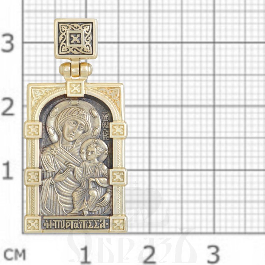 образок «иверская икона божией матери», золото 585 проба желтое (арт. 202.127)