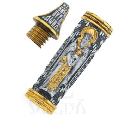 подвеска-мощевик «святитель спиридон тримифунский», серебро 925 проба с золочением (арт. 12.104)