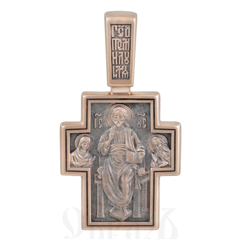 крест «господь вседержитель. илия пророк в пустыне», золото 585 проба красное (арт. 201.066-1)