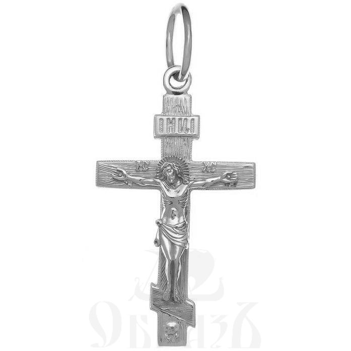 золотой восьмиконечный крест с молитвой "спаси и сохрани", 585 проба белого цвета (арт. п10111-з5б)