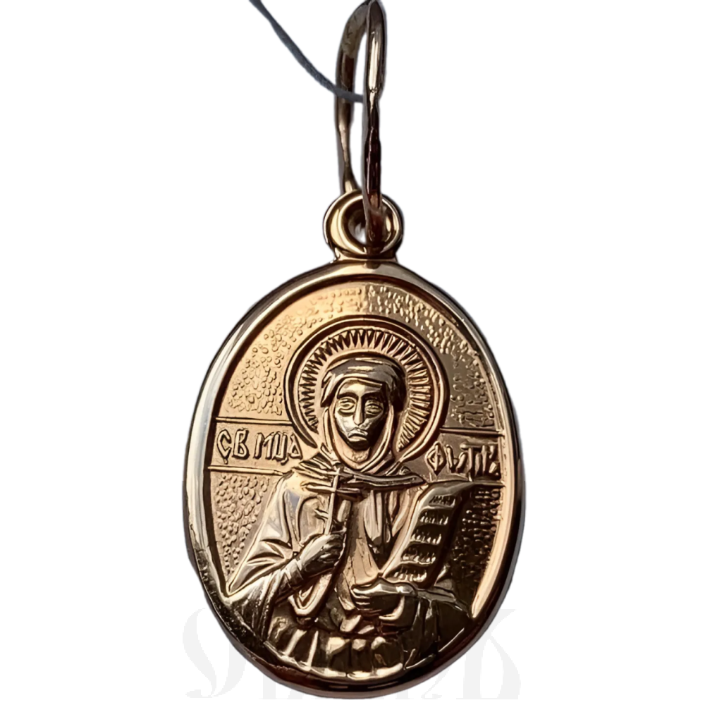 нательная икона святая мученица фотина (светлана) самаряныня, золото 585 пробы красное (артикул 25-140)