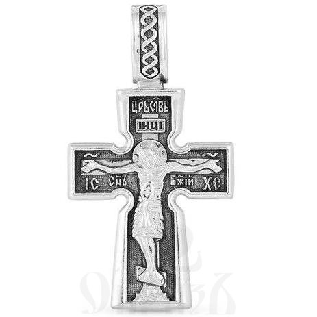крест с образом божия матерь нерушимая стена и почитаемыми святыми, серебро 925 проба (арт. 43287)