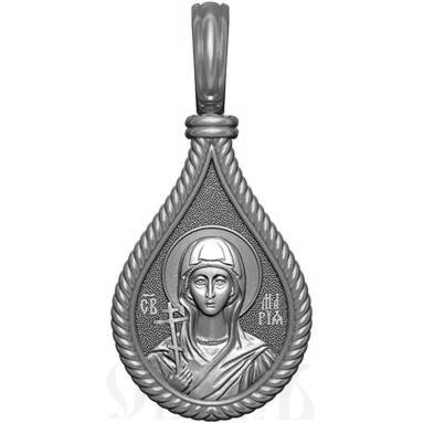 нательная икона св. равноапостольная мария магдалина, серебро 925 проба с родированием (арт. 06.028р)