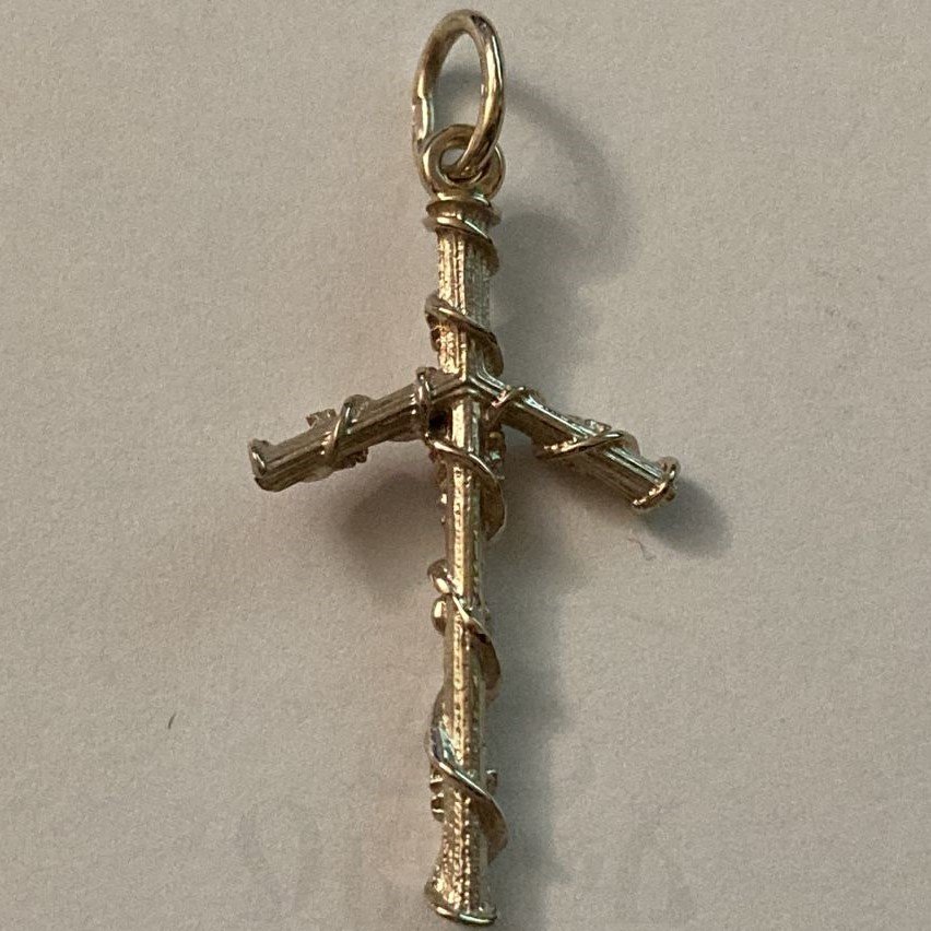 грузинский крест святой нины, золото 585 пробы белое (арт. 807-з5б)