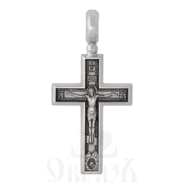 крест с молитвой честному кресту «да воскреснет бог», золото 585 проба белое (арт. 201.510-3)