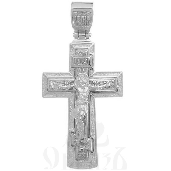 золотой крест с молитвой "трисвятое", 585 проба белого цвета (арт. п30020-з5б)