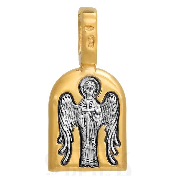 образок «святой апостол павел. ангел хранитель», серебро 925 проба с золочением (арт. 102.117)