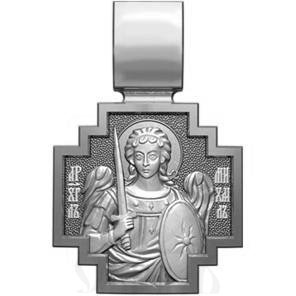 нательная икона св. преподобный серафим саровский, серебро 925 проба с родированием (арт. 06.105р)